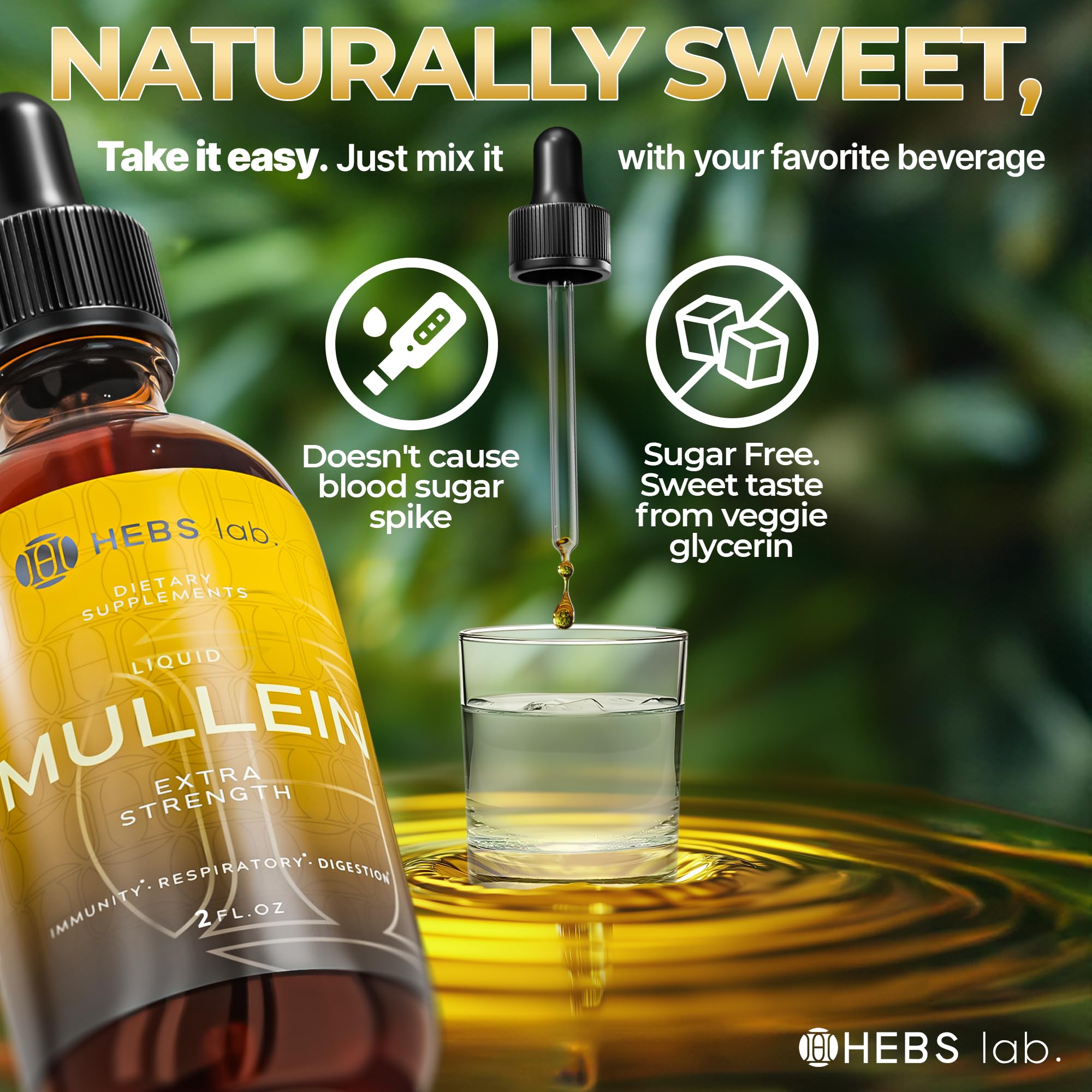 Mullein Leaf Extract for Lung Cleanse - Mullein Drops for Lung Health - Made in USA - Lung Support Supplement - Herbal Respiratory Support - Mullein Extract Tincture 2 Fl Oz