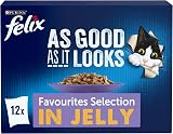FELIX As Good As It Looks Favourites Selection Wet Cat Food 12x100g Pack of 4