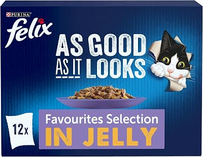 FELIX As Good As It Looks Favourites Selection Wet Cat Food 12x100g Pack of 4