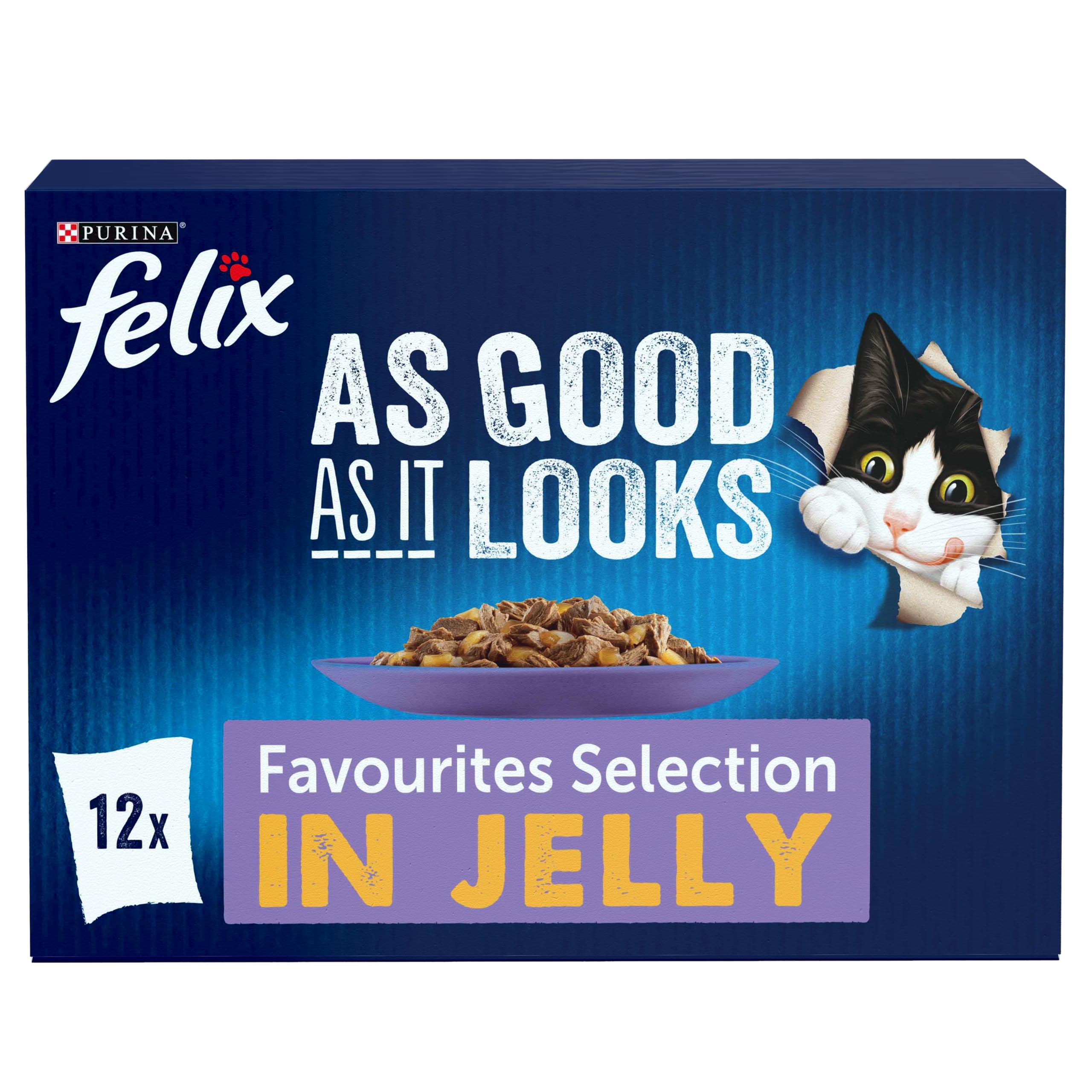 FELIX As Good As it Looks Favourites Selection Wet Cat Food 12x100g (Pack of 4) โ image 1