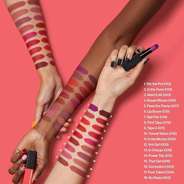 REVLON LIPSTICK, COLORSTAY SUEDE INK, BUILT-IN PRIMER, INFUSED WITH VITAMIN E, WATERPROOF, SMUDGE-PROOF, MATTE COLOR, 004 PURE TALENT, 0.09 OZ.