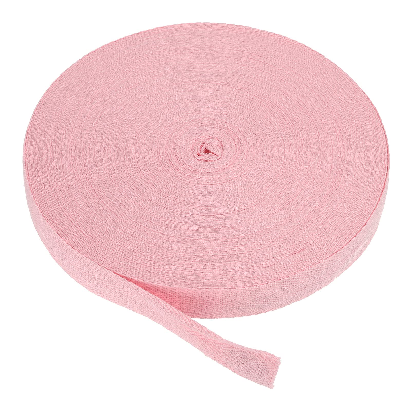 PATIKIL Cotton Twill Tape 20mm(3/4 Inch) 50 Yards Cotton Ribbon Bias Binding Tape Herringbone Webbing Trim for Sewing Gift Wrapping Craft DIY Pink — image 1