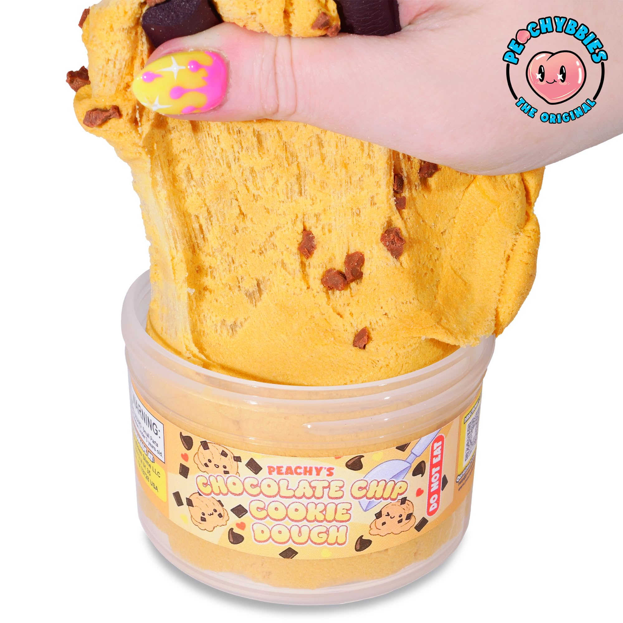 Peachybbies Slime Chocolate Chip Cookie Dough Cloud Slime - Made in USA Premium, 100% Authentic, 7 oz., Scented for Kids, ASMR, Axolotl Gifts, Fidget Toys