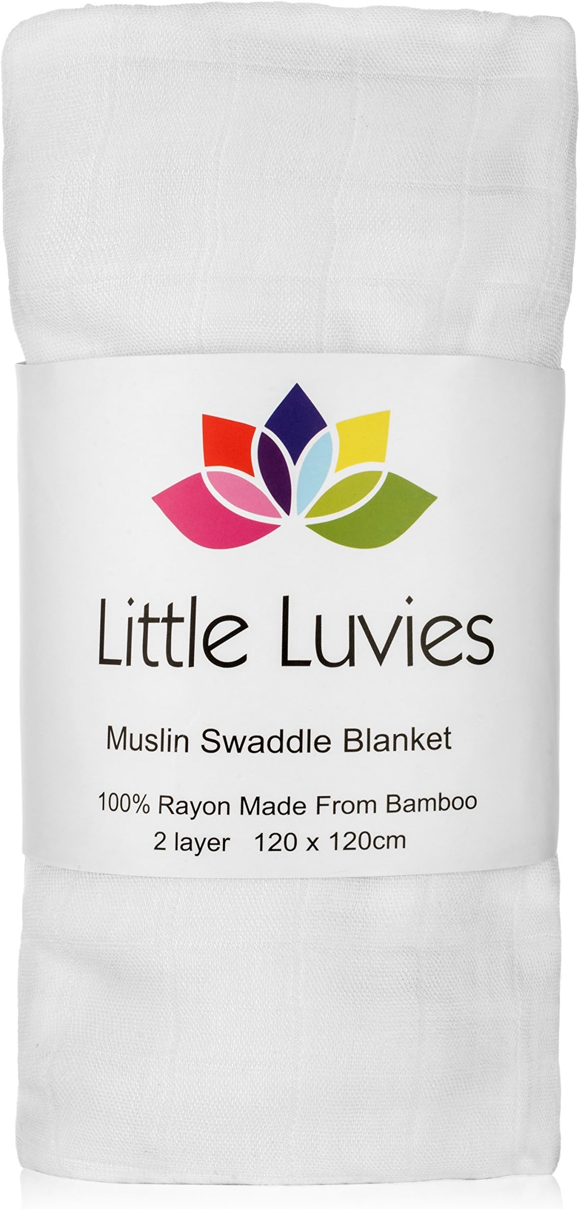 Little Luvies Ultra Soft 100% Bamboo Swaddle Blanket in Angel White