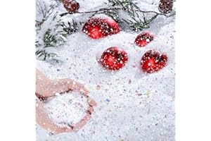 Kasyat Christmas Twinkles Snow Fake Craft Decoration Artificial Flake Fake Snow Powder Filler for Christmas Party Decoration Supplies(White, AB Color)
