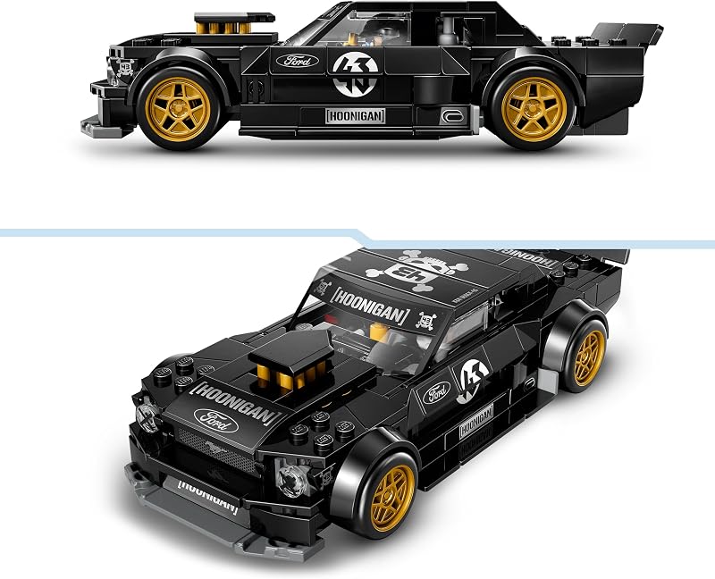 Speed Champions 65 Ford Mustang Hoonicorn V1 de Ken Block - Modelo de Carro de Corrida de Brinquedo de Minifigura de Colecionável - Presente com Potência para Crianças 9+ Anos - 77262