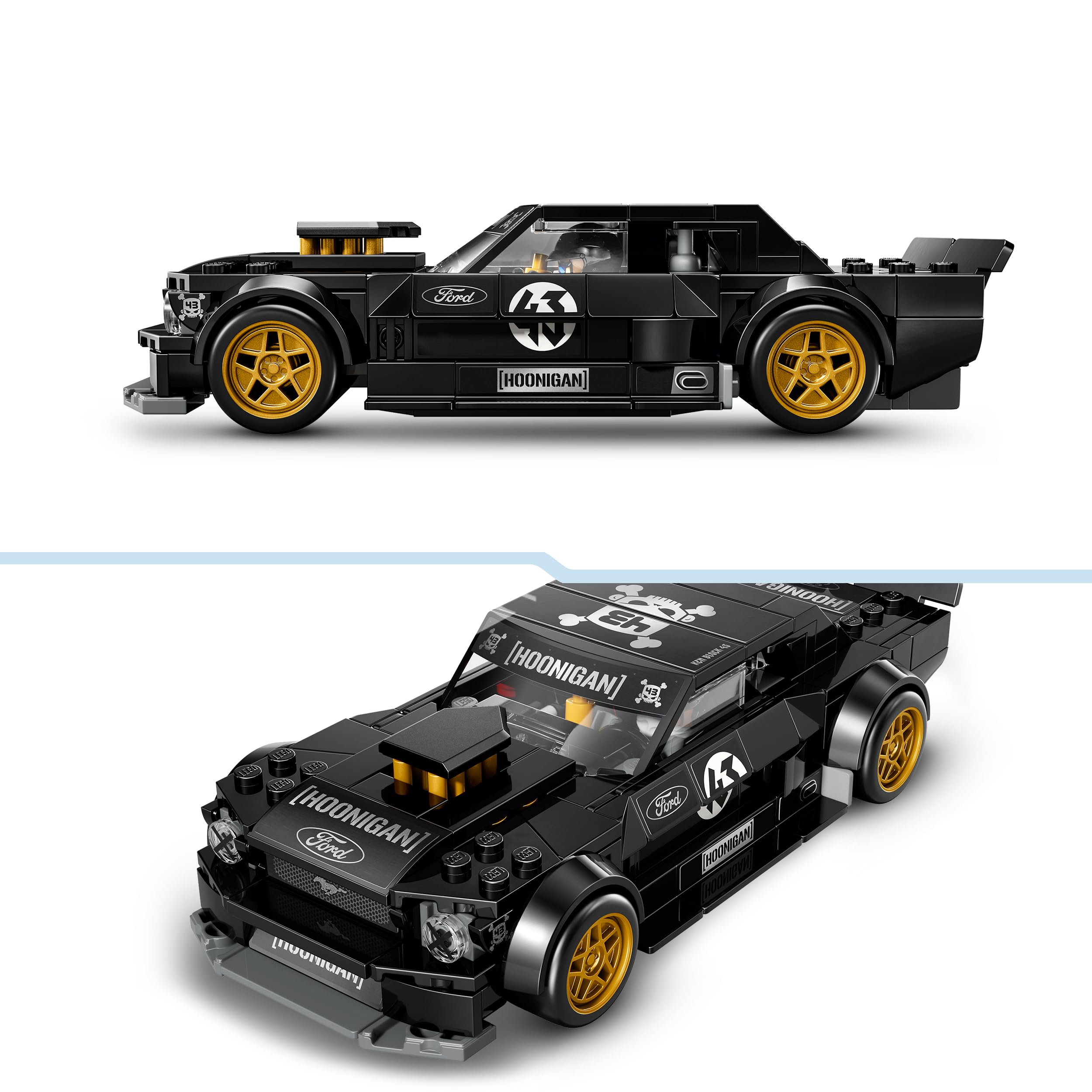 LEGO Speed Champions Ken Blocks 1965 Ford Mustang Hoonicorn V1 - Muscle Car Spielzeug - Modellbau mit Minifigur zum Sammeln - Kinderzimmer Deko - Mint Geschenk für Jungen ab 9 Jahren und Fans - 77262 3