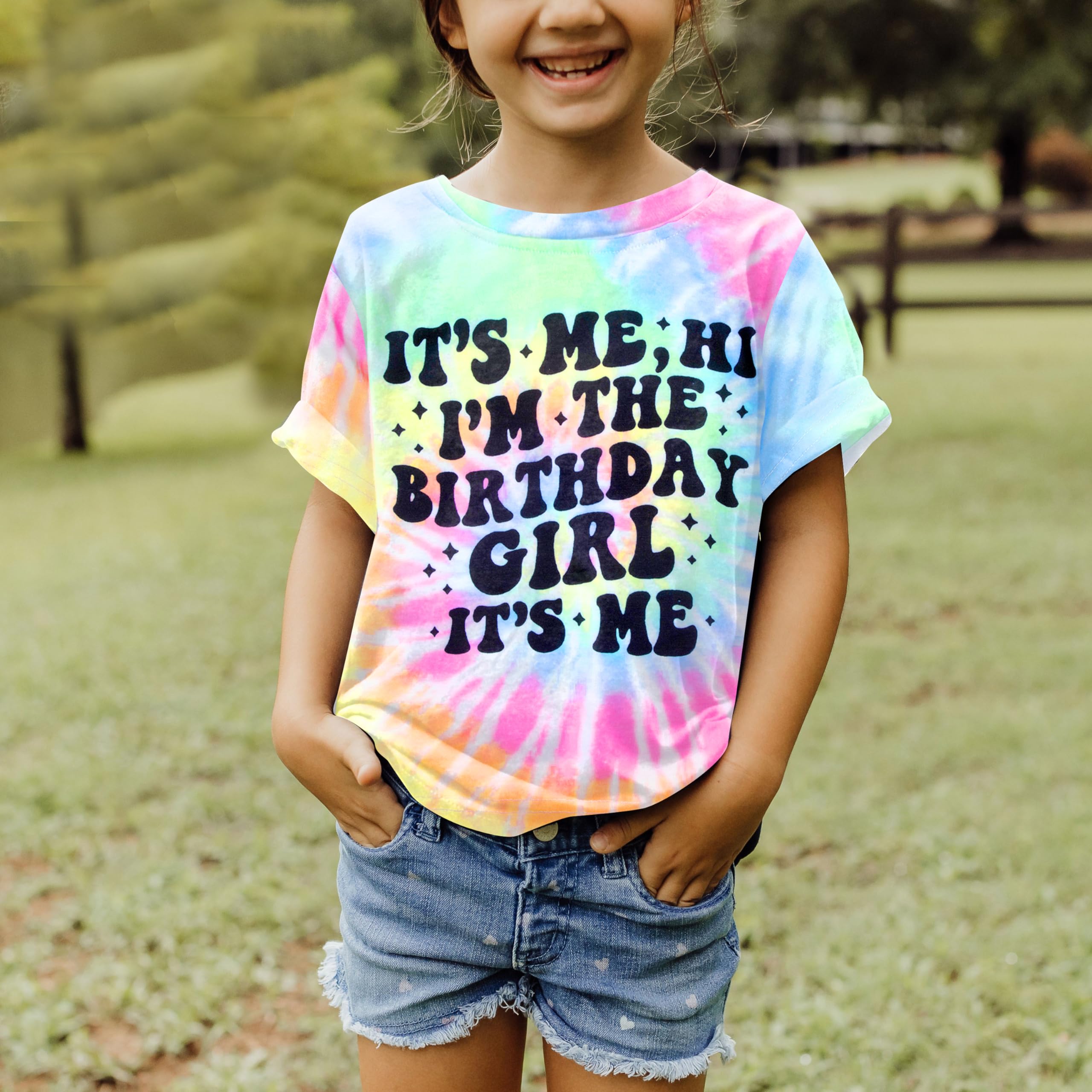 Birthday Girl Shirts Its Me Hi Im The Birthday Girl Its Me Shirt Letter Printed Party Outfit for Youth Girls