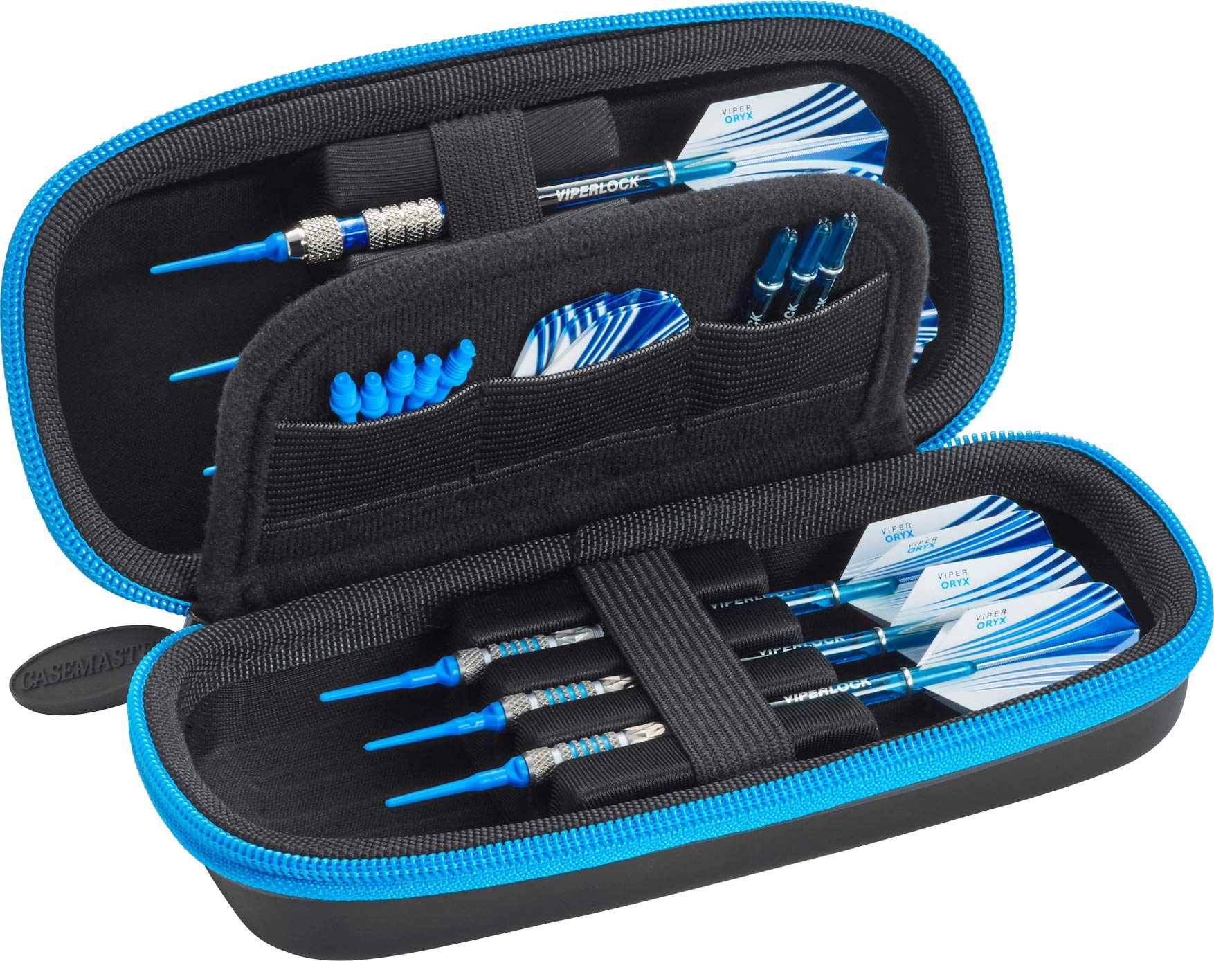 Casemaster Sentry Dart Case, Blue Zipper