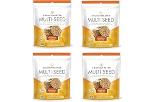 UWIISH Crunchmaster crackers assortment 3.5 oz (Pack of 4 Bags) (Roasted Garlic)
