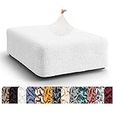 PAULATO BY GA.I.CO. Big Ottoman Cover Stool Cover Pouf Slipcover - Soft Polyester Fabric Slipcover - 1-Piece Form Fit Stretch