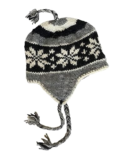 Amazon Com Nepal Hand Knit Sherpa Wool Hat With Micro Fleece