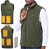 LABEWVI Men's Heated Vest with 10000mAh Battery, Lightweight Heating Electric USB Rechargeable Short-pile Polar Fleece Vest