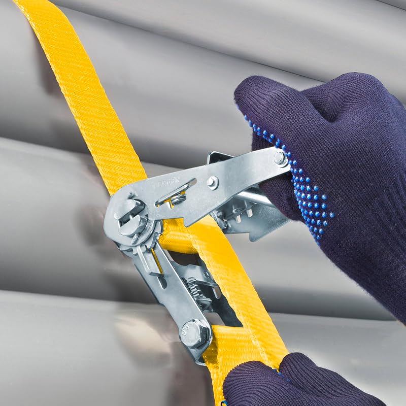 Connex B34409 Sangle d'arrimage, en Deux Parties, 5 m x 25 mm, Charge maximale : 245 kg, avec cliquet Standard et Crochets en S, en polypropylène, Sangle de Serrage, sécurité de Chargement, Sangle à