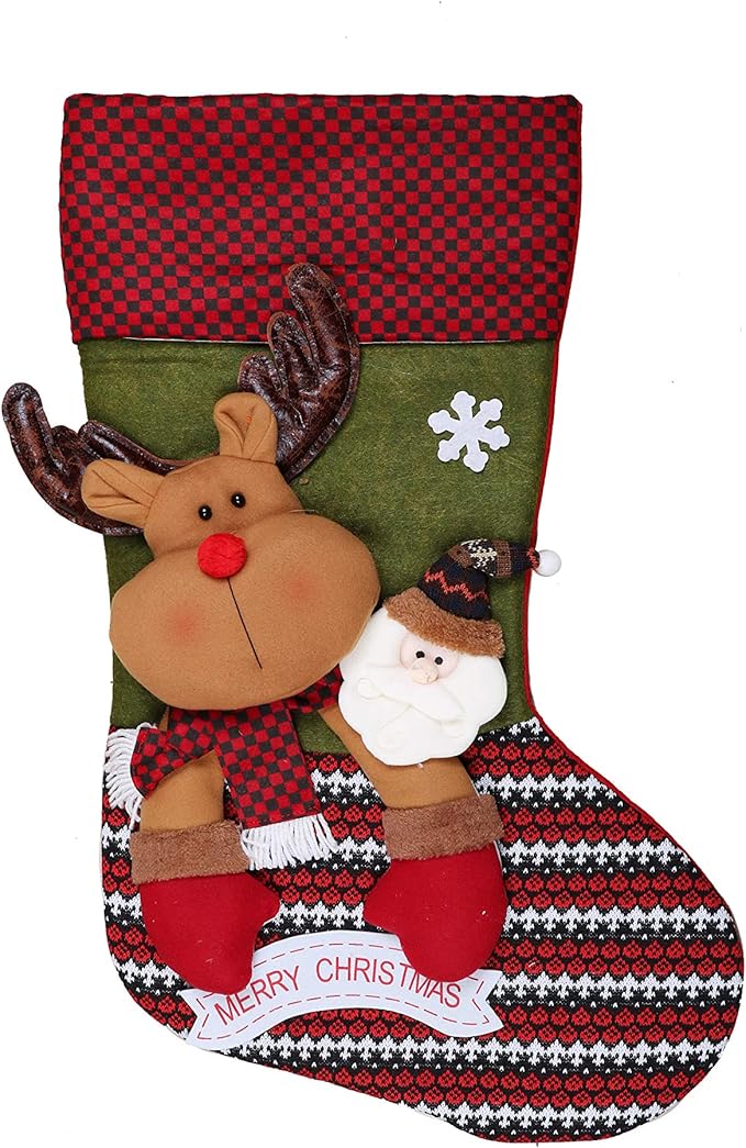 Giant Christmas Stocking 3d Design Over 75cm Long! (Reindeer) Amazon.co.uk Kitchen & Home