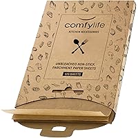 Comfylife 120 x Parchment Paper Sheets - No Curl, No Tear, No Burn Baking Paper (16 x 12 inch) – Precut Parchment Paper For B