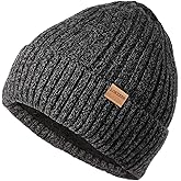 LOKZEER Winter Beanie for Men Women, Fleece Lined Warm Knit Hat, Stretchy Thermal Skull Cap for Cold Weather Outdoor