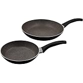 Ballarini Z1020-458 Pavia Frying Pan, 2-Piece Set, 7.9 x 11.0 inches (20 x 28 cm), Made in Italy, Amazon Exclusive Set, Granitium, 5-Layer Coating,