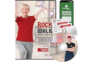 EVERGREEN WELLNESS Walking Exercise DVD for Seniors, Rock the Walk At Home DVD 30 Day Challenge - Low Impact DVD Just 8 Minutes Per Day Walking DVD for Seniors Women/Men Over 50 Workout DVD (Ideal for Ages 50-80+)
