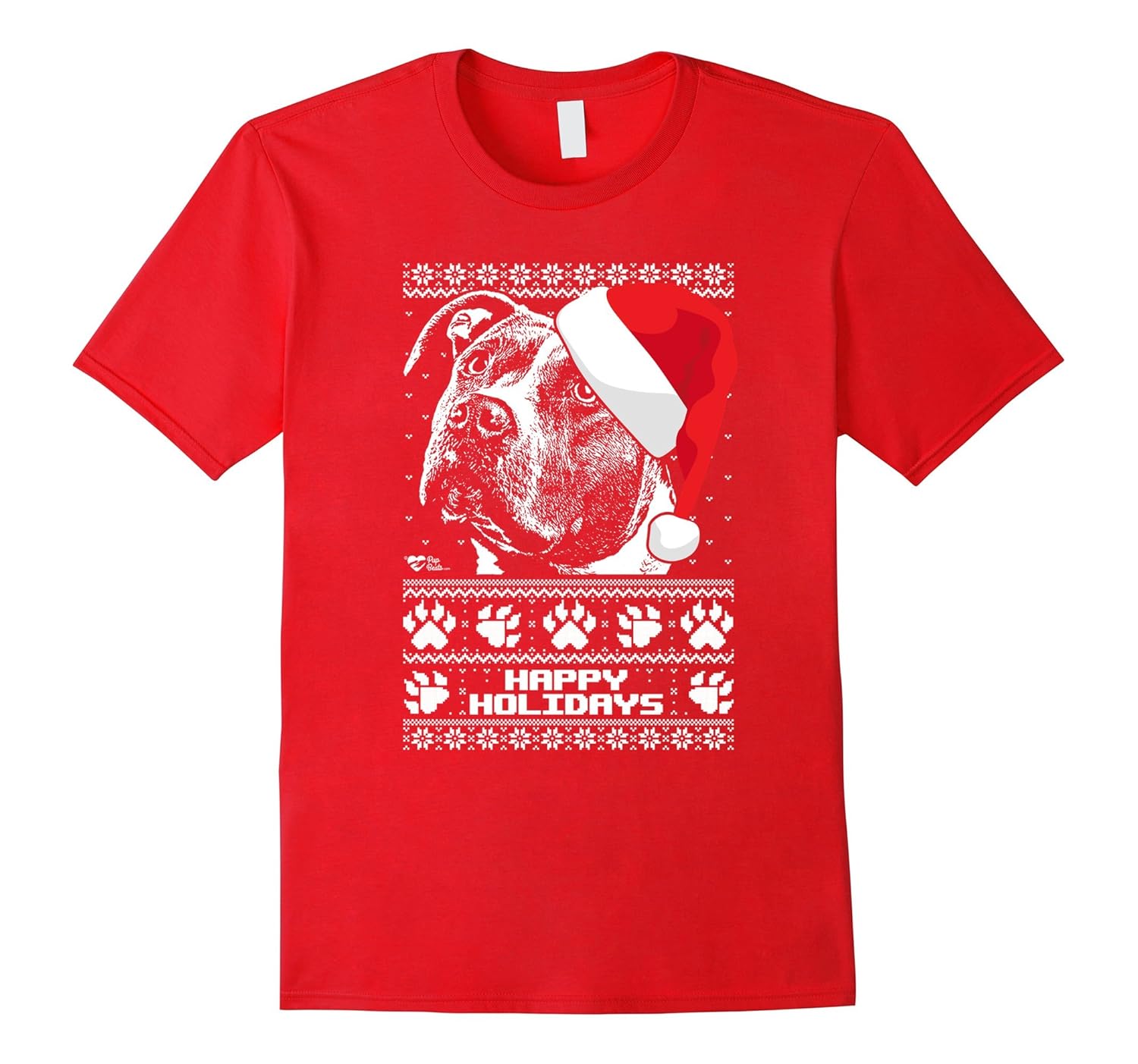 Pit Bull Cute Happy Holidays Christmas Shirt-ANZ