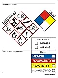 SDS OSHA Data Labels for Chemical Safety 4 x 3