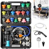 VEVOR Coolant Pressure Tester Kit, 31Pcs Radiator Vacuum Refill Kit with 3 Metal Adapters, Universal Fit, Automotive Cooling System Pressure Tester Tool, with Pressures Pump &amp; Aluminum-Plastic Filler