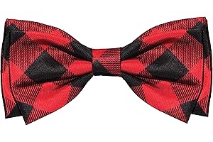 Huxley & Kent Pet Bow Tie for Dogs & Cats - Fall Holiday Adjustable Hook & Loop Collar Accessory - Cute & Comfortable for Holidays & Celebrations - Buffalo Check, Extra-Large
