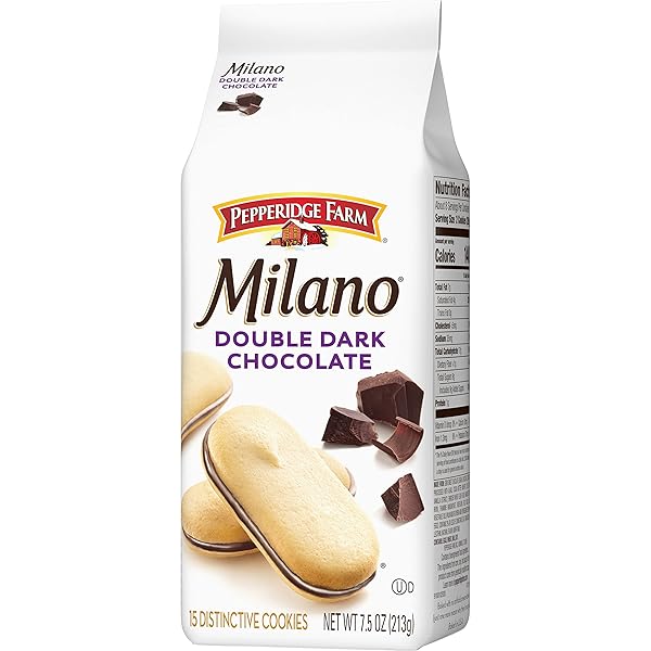 PEPPERIDGE FARM MILANO DOUBLE DARK CHOCOLATE COOKIES, 7.5 OZ BAG (15 COOKIES)