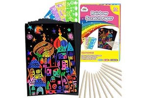 ZMLM Scratch Art Crafts Girls Gifts, 100pcs Rainbow Scratch Paper Art for 3 4 5 6 7 8 9 Years Old Girls and Boys Kids, Arts and Crafts for Kids 4-6 Toys and Party Favors (Pink)
