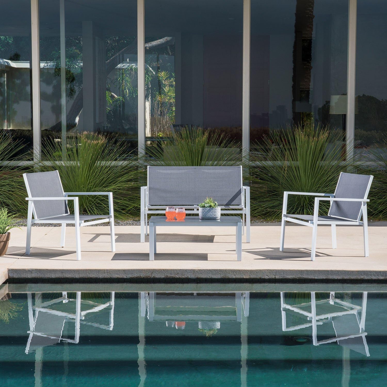 Amazon Com Hanover Naples4pc Wg Naples 4 Piece Conversation Set