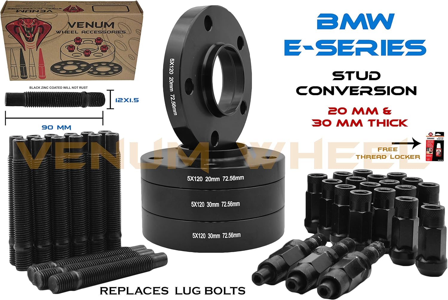 (2) 20 MM + (2) 30 MM BMW Staggered Wheel Spacers