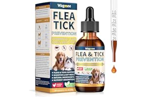 WAGMEE Flea and Tick Support for Dogs and Cats, Natural Flea & Tick Supplement with Probiotics Multivitamin, Supports Healthy Skin Coat & Digestion - All Breeds and Ages - Chicken