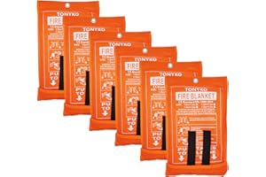 TONYKO Emergency Fire Blanket for Home and Kitchen - Orange - Fire Suppression Blanket, Fiberglass Fireproof Blanket