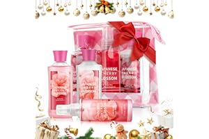 GENERIC Bath Gift for Women and Girls, Japanese Cherry Blossom Spa Set With Natural Extracts, 3PCS Set - Shower Gel, Lotion, Mist, Personal Self Care Kit, Body Care Travel Set