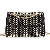 Sweetovo Rhinestones Clutch Purses for Women Chain Shoulder Bags Sparkly Evening Bags for Cocktail Prom Party Wedding