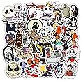 50pcs Halloween Sticker Decals for Kids Teens Adult, Nightmare Before Christmas and Tim Burton's Stickers for Laptop Water Bo