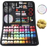 LUPOGRIGIO Sewing Machine Kit for Hand Held Sewing Machine, 183PCS Needle and Thread Kit with Basic Sewing Supplies and Accessories for Travel Small Fixes, Emergency Repairs, Beginners