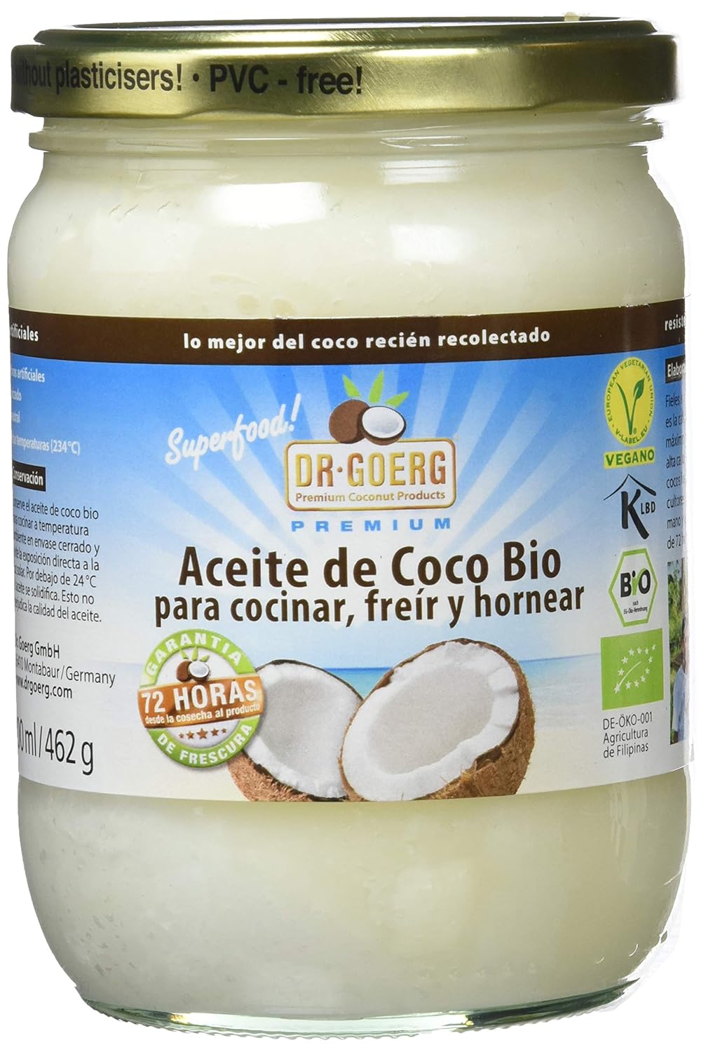 Aceite De Coco Para Cocinar Bio 500 Ml Amazon Es Salud Y