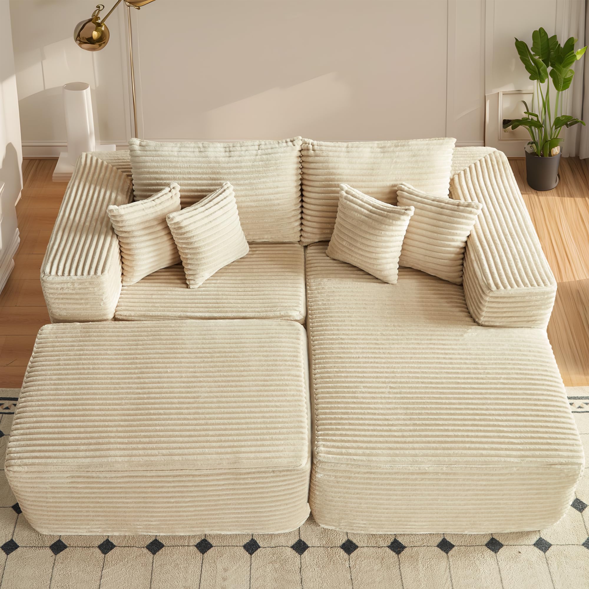 ovios 80" Oversized Sectional Lounge Chaise with