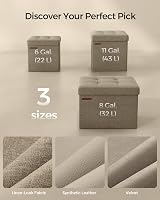 SONGMICS Storage Ottoman Foldable Foot Rest 30x30 cm Camel Brown LSF028K51 view 6