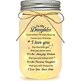 LE XIAOXI Daughter Gifts from Mom, to My Daughter Mason Jar Night Lights, Christmas Mother's Day Birthday Gift for Daughter, 18th Birthday Gifts