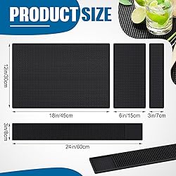 Jingmore 4 Pcs Thick Rubber Bar Mats for
