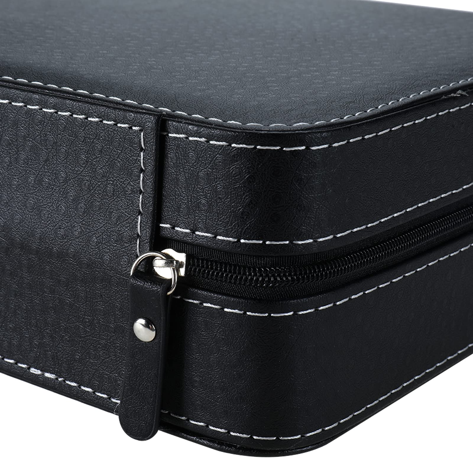 NovelBee 12 Slots Watch Boxes,Portable Zip Watch Jewelry Display Case with Removable Pillow for Watch Jewelry Storage