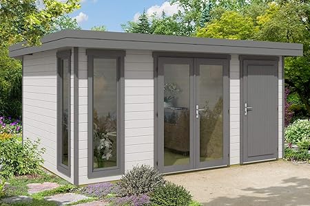 Carlsson Alpholz Gartenhaus Aldo 28 C Aus Massiv Holz Geratehaus Mit 28 Mm Wandstarke Garten Holzhaus Inklusive Montagematerial Gerateschuppen Grosse 540 X 420 Cm Pultdach Amazon De Garten