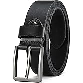 DOOPAI Men's Genuine Leather Casual Belt -Full Grain Leather Belt for Men- 1.5" Handmade Jeans Belt with Gift Box