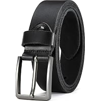 Leatherboss Genuine Leather Big & Tall Belt – Size 64, Black, Jeans Belt