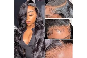 Aicrelery 13x6 Lace Front Wigs Human Hair 13x6 Body Wave HD Lace Frontal Wigs for Black Women Pre Plucked With Baby Hair Bleached Knots 180 Density Glueless Frontal Wig Full and Thick 26 Inch