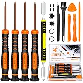 JOREST Cleaning Repair Tool Kit for PS5 PS4, with PH00 PH0 PH1 Phillips and T8 Torx Security Screwdriver set for Sony Playstation 3/4/5 Controller, Console, and Accessories, Crowbars, Tweezer, Screws