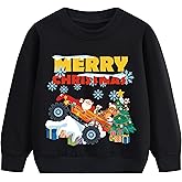 Tkria Christmas Sweatshirt for Boys Excavator Xmas Pullover Long Sleeve Shirt Kids Christmas Sweater Outfit Tops 2-10T