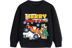 Tkria Christmas Sweatshirt for Boys Excavator Xmas Pullover Long Sleeve Shirt Kids Christmas Sweater Outfit Tops 2-10T